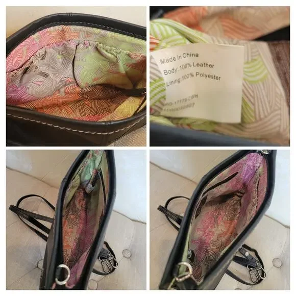 THE SAK Iris Purse Black Leather 3-Way Demi Clutch Adjustable Crossbody Bag - Picture 10 of 12